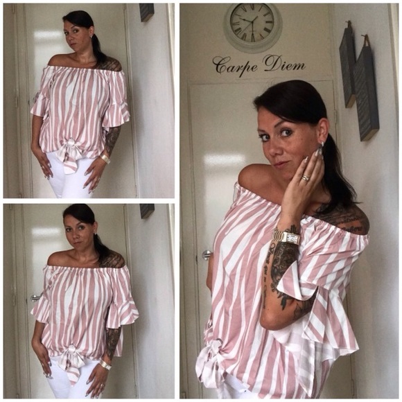 Not for SALE ❣️5 ⭐️RATED ❤️ Striped Off Shoulder - Picture 3 of 8